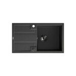 Гранітна мийка BARBADOS однокамерна з сушаркою 44x76cm з сифоном